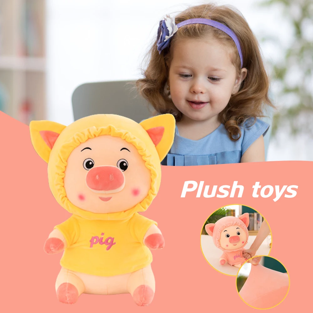 

Мягкие плюшевые игрушки для новорожденных, мультяшный свитер, свинья, Ранняя развивающая игрушка для детей, плюшевые Фигурки для девочек, у...