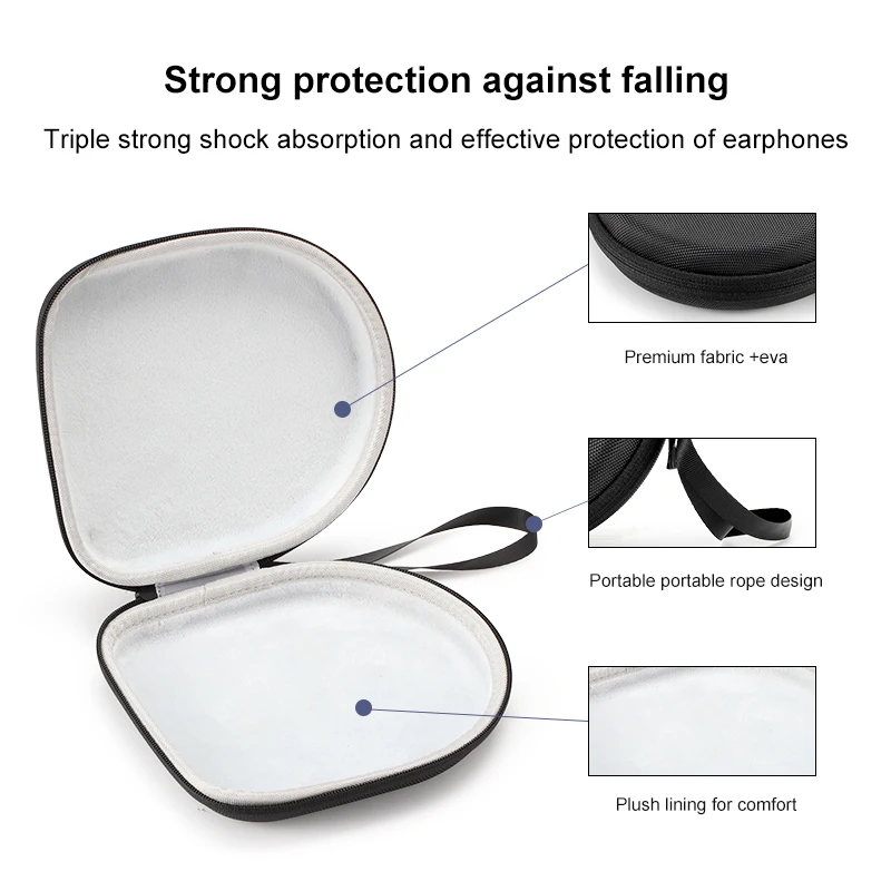 

Eva Earphone Bag Portable Protective Cover Storage Case Cover Hard Eva Travel For Tnue 510bt Nc Headphones Protective Case