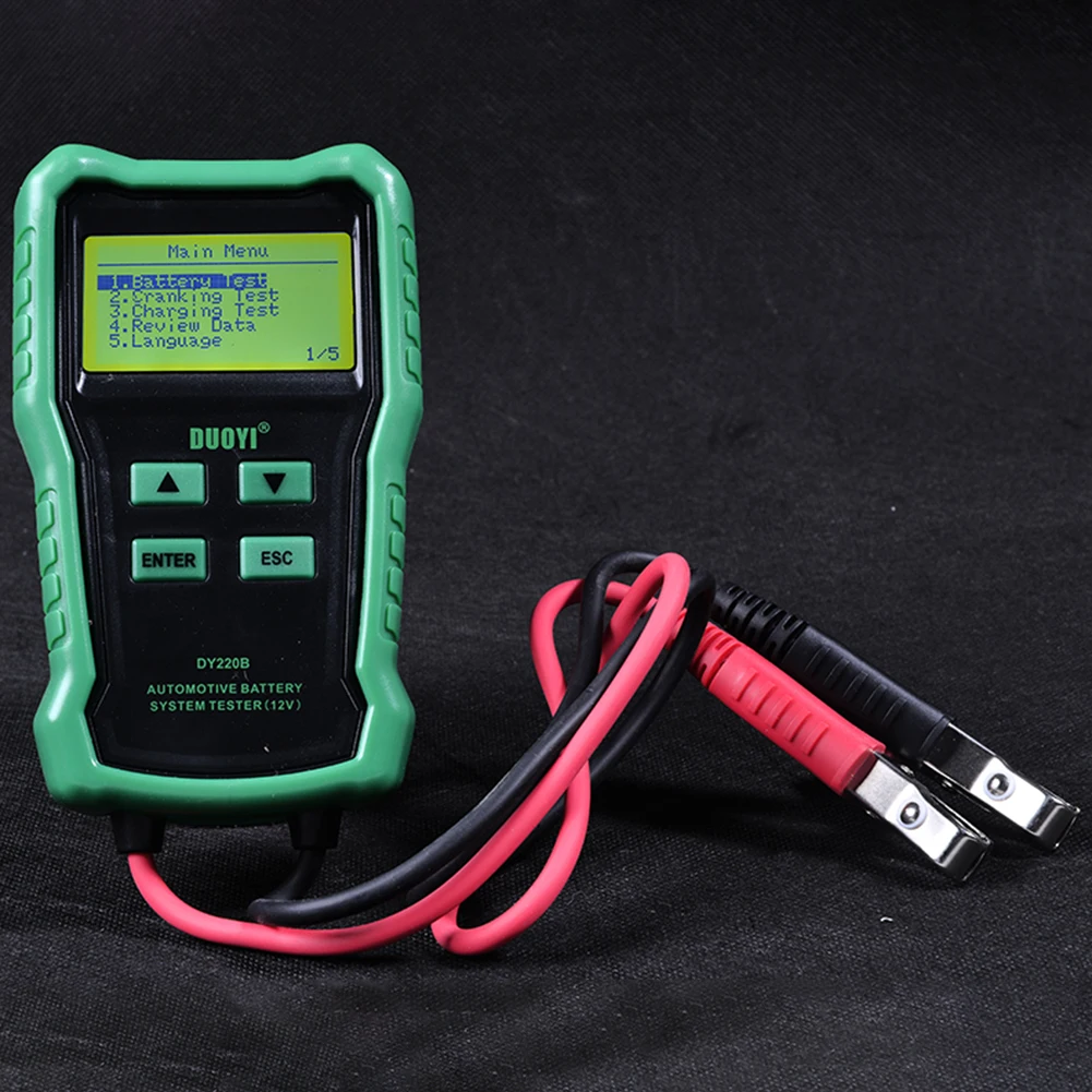 

DY220B Automobile Motorcycle Battery Tester Tools Digital Automotive Cranking Test Diagnostic 12V Battery Analyzer Circut Tester