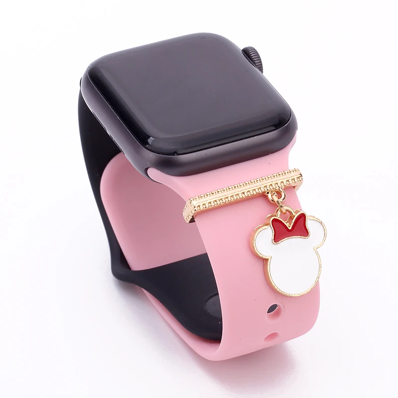 1pc Bow-Tie Strap Decoration Charms for Iwatch Silicone Bracelet Jewelry Cute  Anime Charm for Apple Watch Bands Accessories