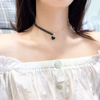 short pearl necklace neck ornament clavicle chain womens love pendant choker necklace net red collar neck band