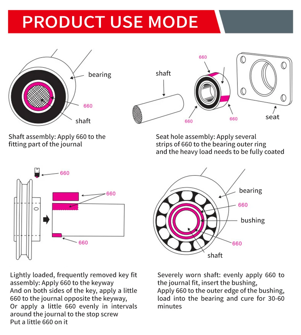 1 шт. 50 г hauae 660 удерживающий состав клей анаэробный высокопрочный зазор