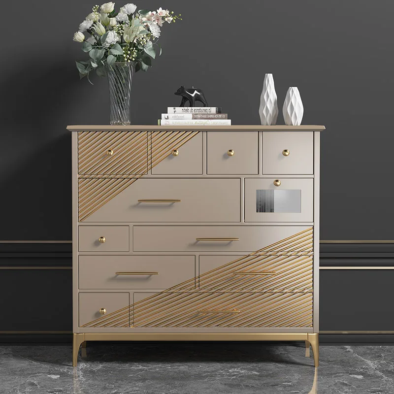 

Storage cabinet, modern simple drawer cabinet, entrance cabinet, American solid wood against the wall,bedroom storage cabinet
