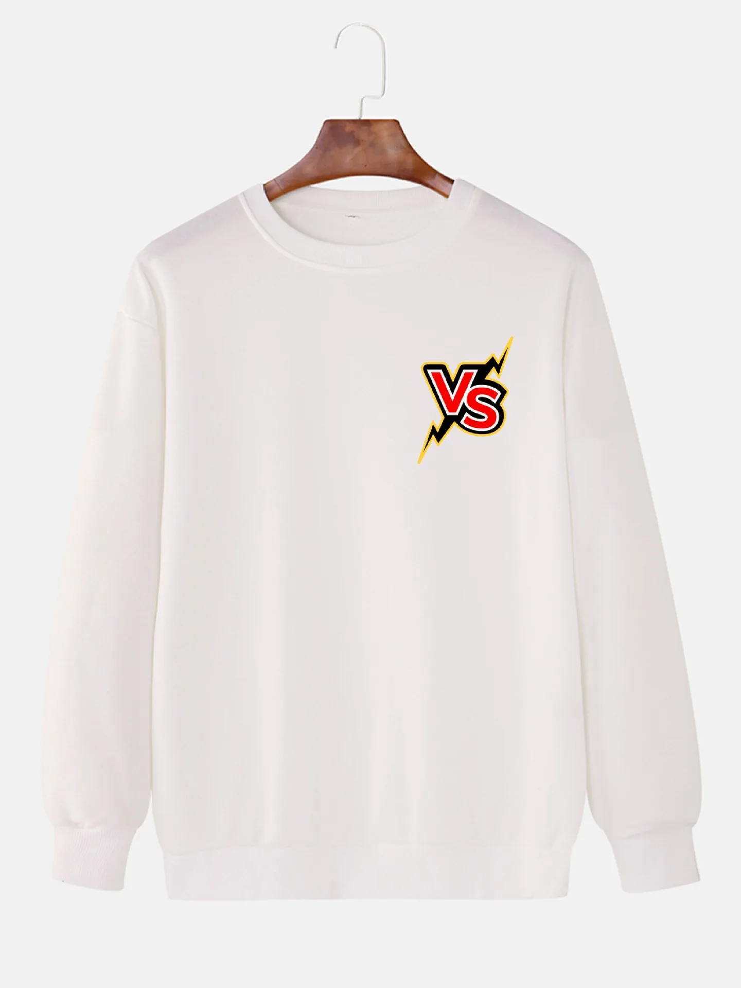 

Men's Alphabet Pattern Printed Round Neck Oversized Cotton Pullover Bottoming Shirt Spring Autumn Loose Casual Long Sleeve Top