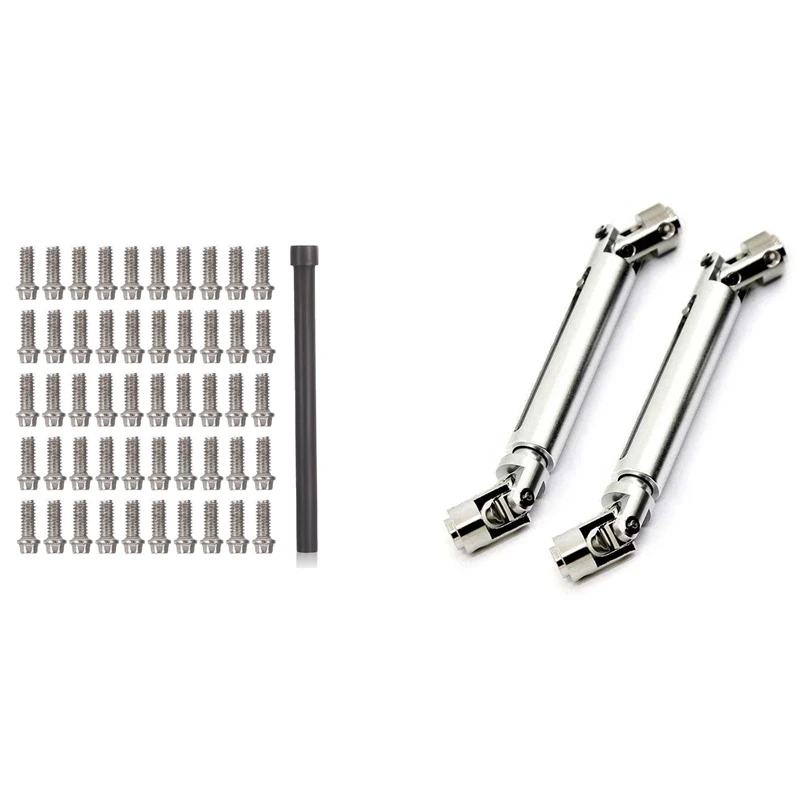 

1 комплект металлических винтов 1,9 2,2 колесные диски и 2 шт. алюминиевых средних приводных валов для 1/10 HSP SCX10 D90 94180 RGT18000