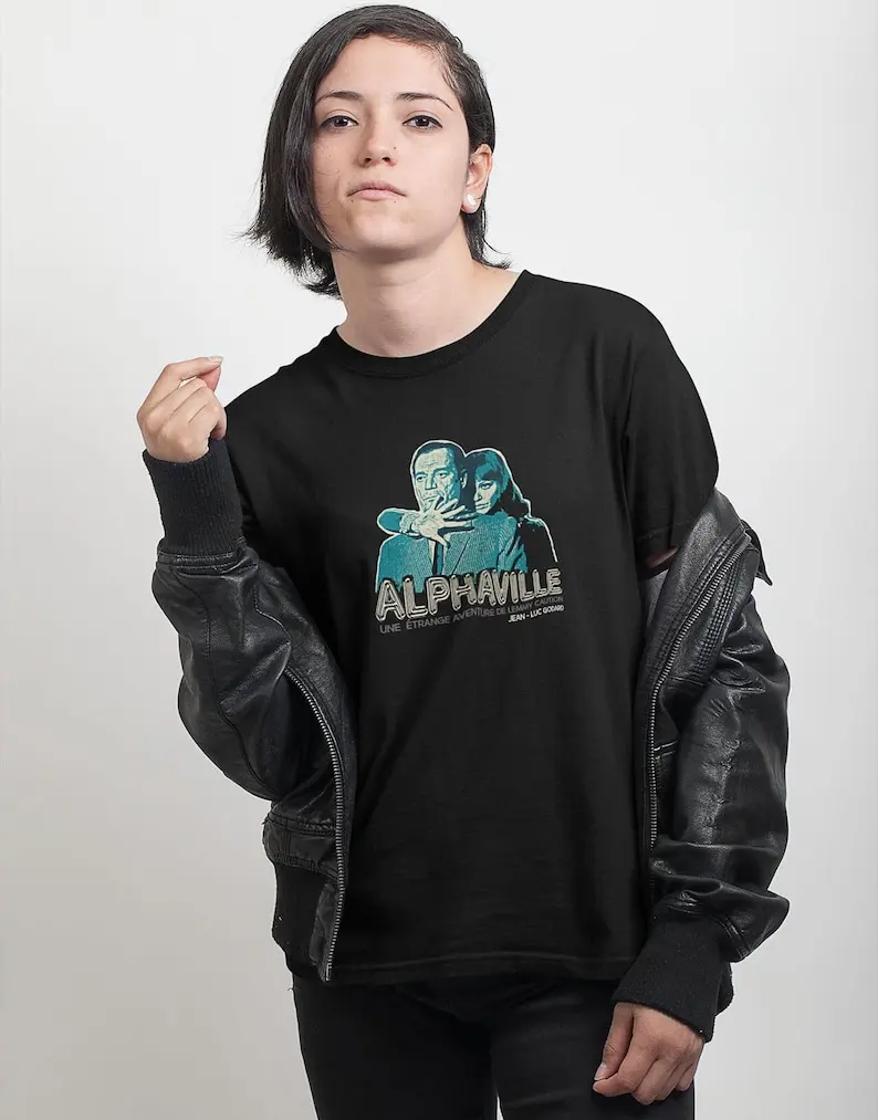 Майка Alphaville — Camiseta de la Project Jean-Luc Godard Película negra estilo ficción los años 60 Clásico del c