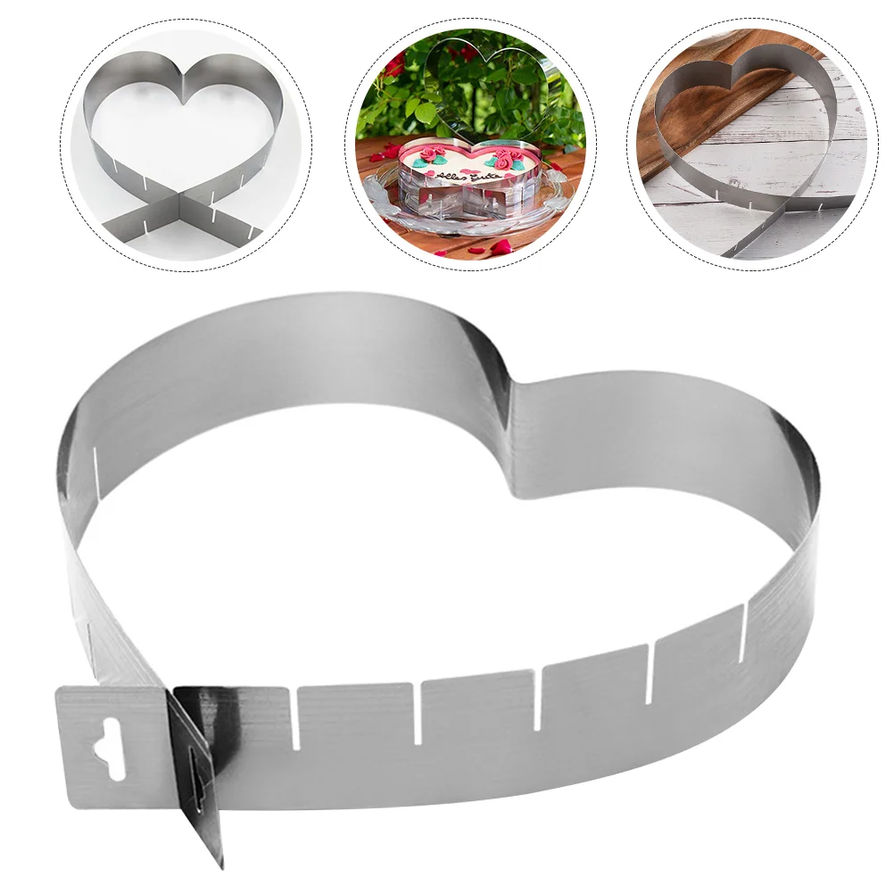 

Ring Cake Heart Mousse Baking Moldrings Dessert Shaped Pastry Pan Circle Pancake Tool Mini Tart Adjustable Molds Steel