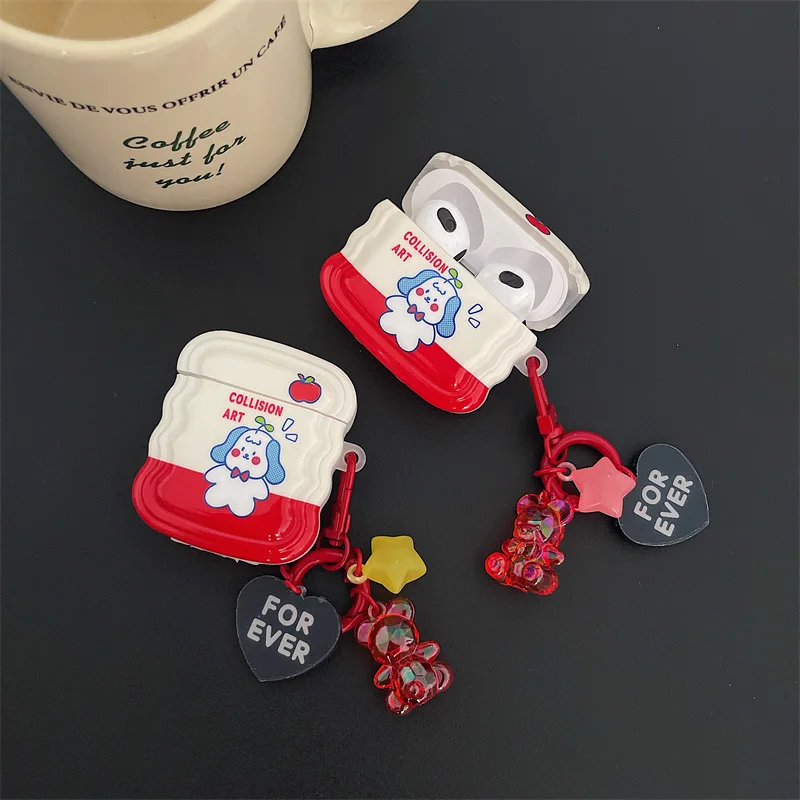 

Cartoon Apple Dog Pendant Case for Apple AirPods 1 2 3 Pro Cases Cover IPhone Bluetooth Earbuds Earphone Air Pods Case