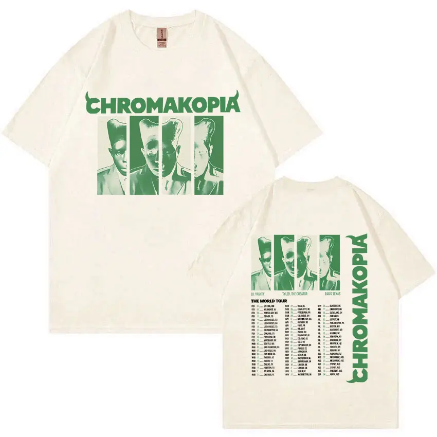 Tyler The Creator Chromakopia World Tour Graphic T Shirts Men Women Fashion Vintage Tshirt Unisex Hip Hop Oversized T-shirts