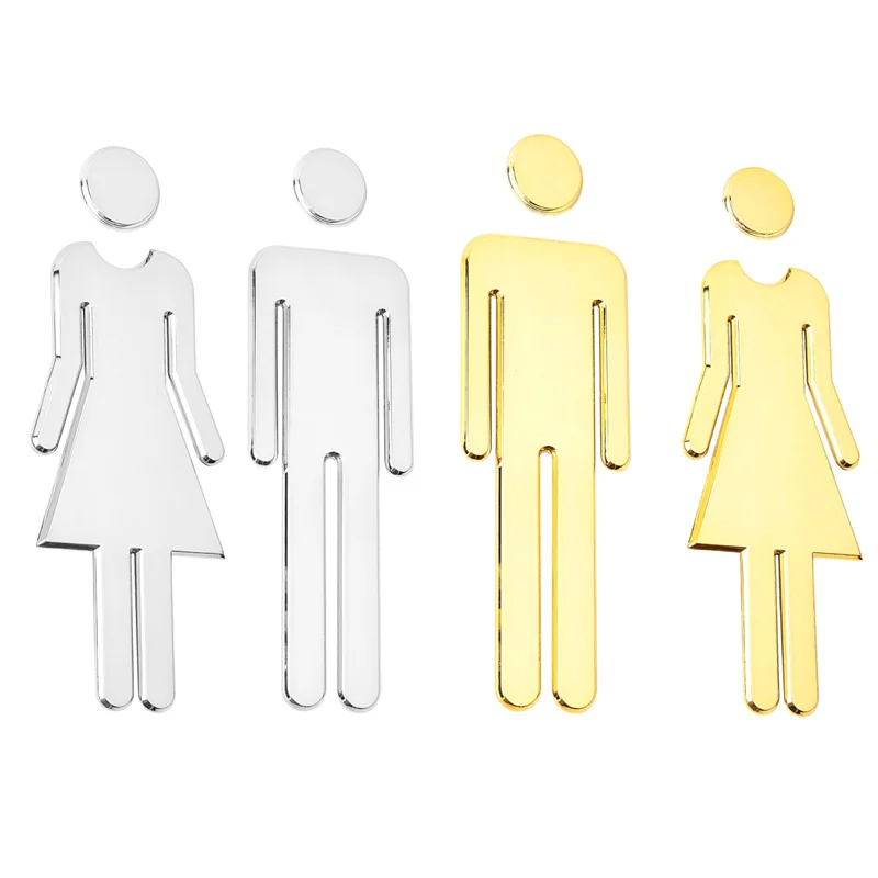 Акриловая 3d Табличка Для Унитаза Элегантный Дизайн Дверная Наклейка Ванной