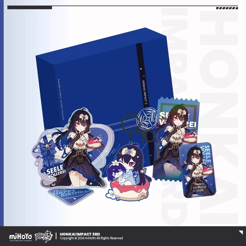 

Аниме Honkai Impact 3 Seele Vollerei косплей подарок на день рождения подставка Модель Набор акриловая подвеска брелок значок лазерный билет