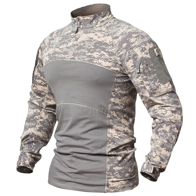 

Men's Tactical T-Shirts Military Camouflage Cotton Uniform RU US Soldiers Combat T Shirt Military Multicam Long Sleeve Shirts