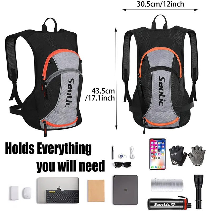 Santic Cycling Backpack Light Portable Waterproof Cycling Bag Storage Helmet Outdoor Sports Climbing Bag Reflective Bicycle Bag