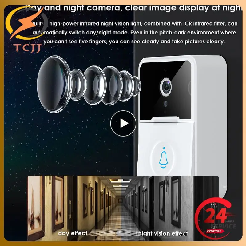 

Real-time Monitoring Smart Security Doorbell Camera Variable Sound Wireless Video Doorbell Multi-function Alkaline Battery