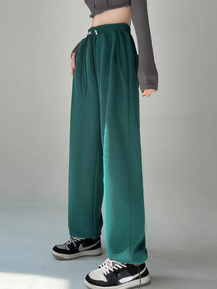 2023 большие серые бархатные мешковатые спортивные штаны женские осенние