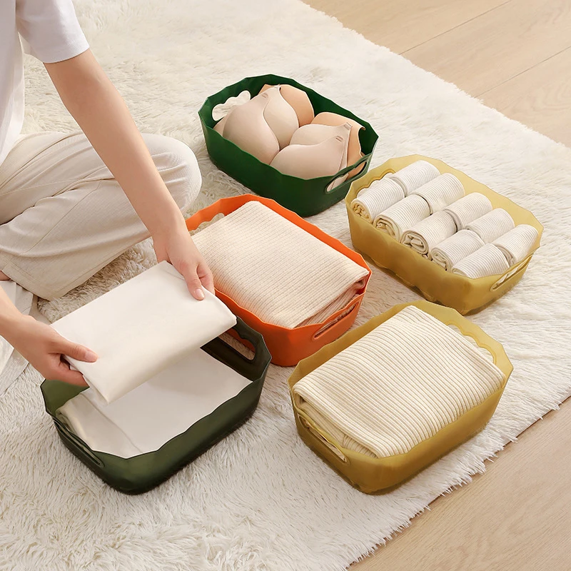 

1 Pcs M Dormitory Sundries Storage Box Desktop Plastic Cosmetic Storage Box Bathroom Kitchen Storage Basket