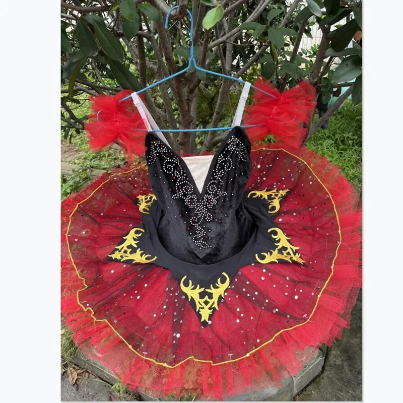 Детская Балетная пачка для косплея красная Черная