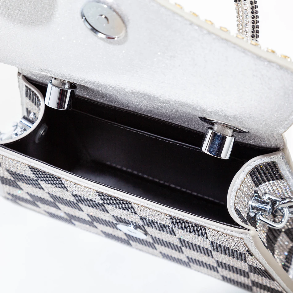 Женские сумки через плечо с шахматным узором новинка 2022 дизайнерские блестящие