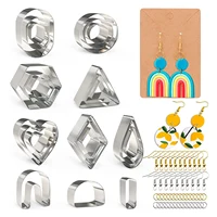 24pcs Clay Cutter Stainless Steel Polymer Clay Tool Pottery DIY Ceramic Craft Cutting Mold for Earring Jewelry Pendant Making Z2