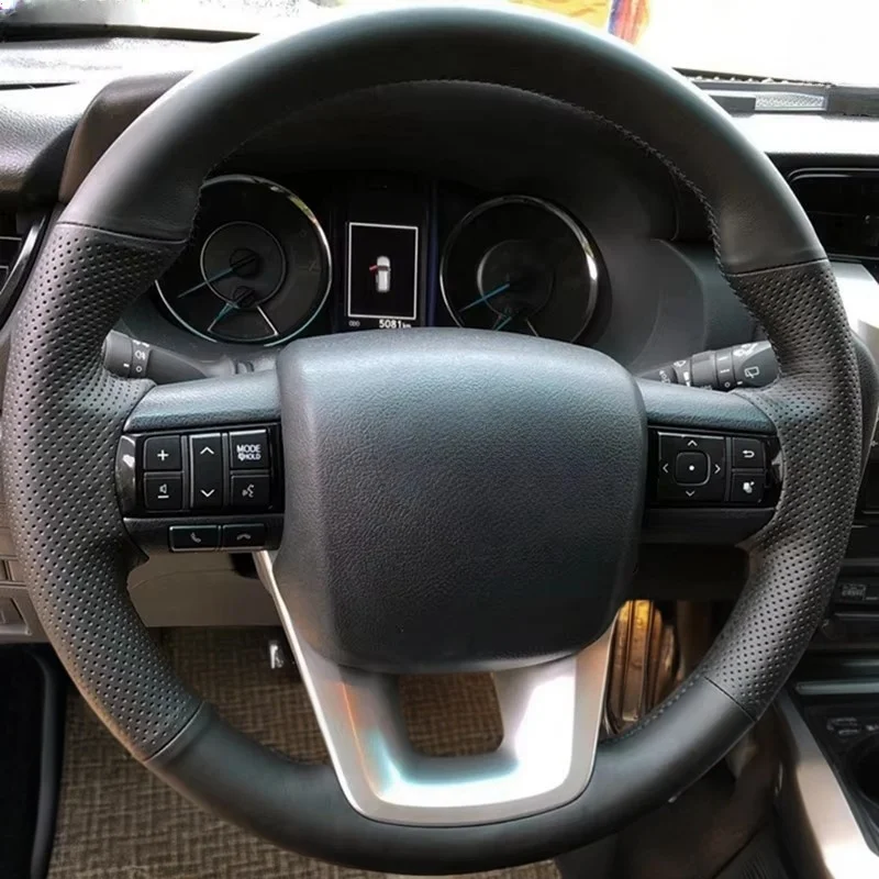 Плетеный чехол на руль автомобиля для Toyota Fortuner 2016-2019 Hilux 2015-2019 кожаные