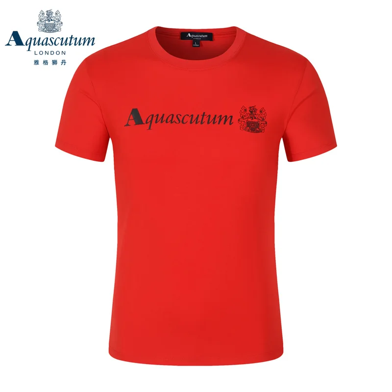 

2022 Aquascutum men's crewneck embroidered short-sleeved T-shirt
