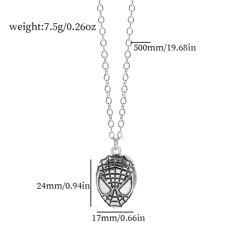 Ожерелье с супергероем Disney Marvel маска Человека-паука кулон ожерелье для любителей