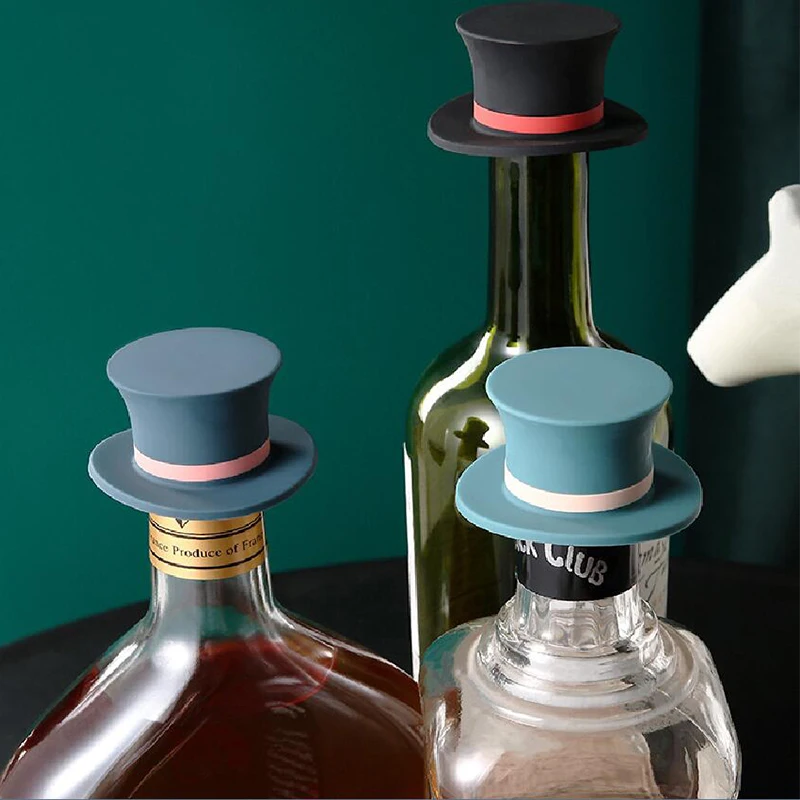 

Silicone Wine Stoppers Reusable Creative Hats Vacuum Sealer Plug Champagne Beer Bottle Stopper for Kitchen Bar Tools