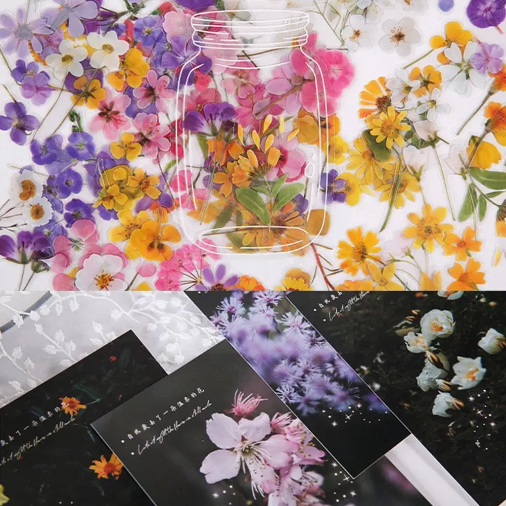 

40 Sheets/pack Pet Sticker Natural Flower Plants Sticker Diy Stationery Sticker Album Scrapbooking Diary Decoration Hot Pla I3f6