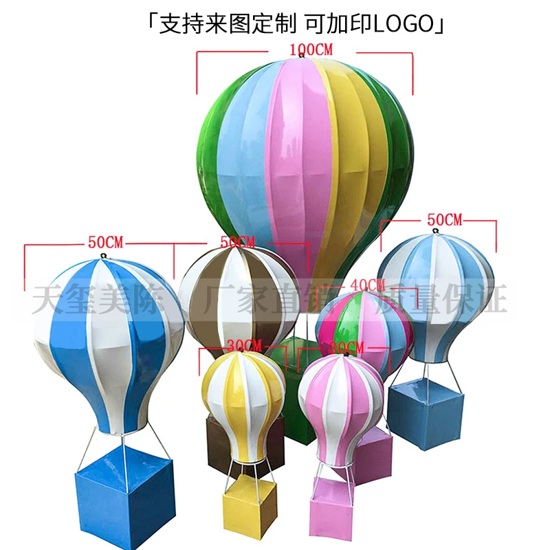 

Hot Air Balloon Decoration Decoration Pendant Model Wrought Iron Basket Show Window Hangings