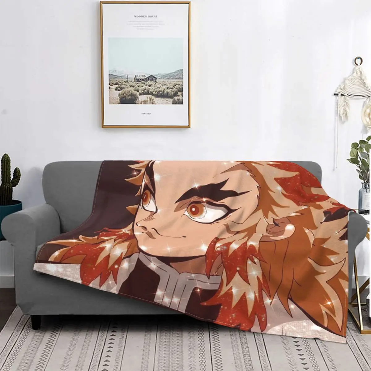 Блестящее одеяло Rengoku покрывало клетчатая Подушка и теплое клетчатое пушистое