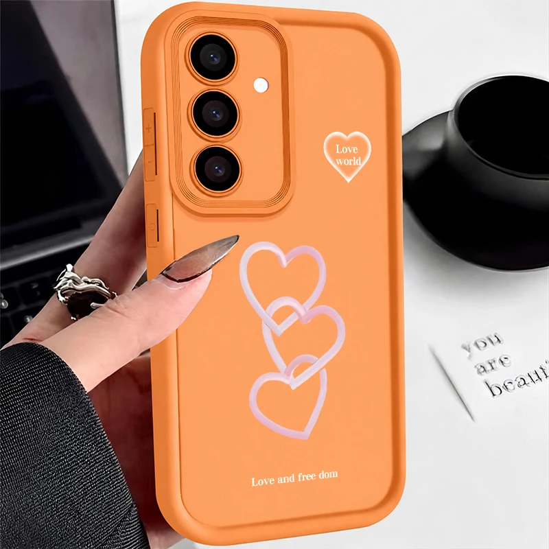 Фото Чехол с принтом «Полые сердца» для Samsung Galaxy A18 A57 A37 A27 A56 A16 A17 A55 A54 A26 A36 S26 S25 S24 S23 Ultra S26 FE №1