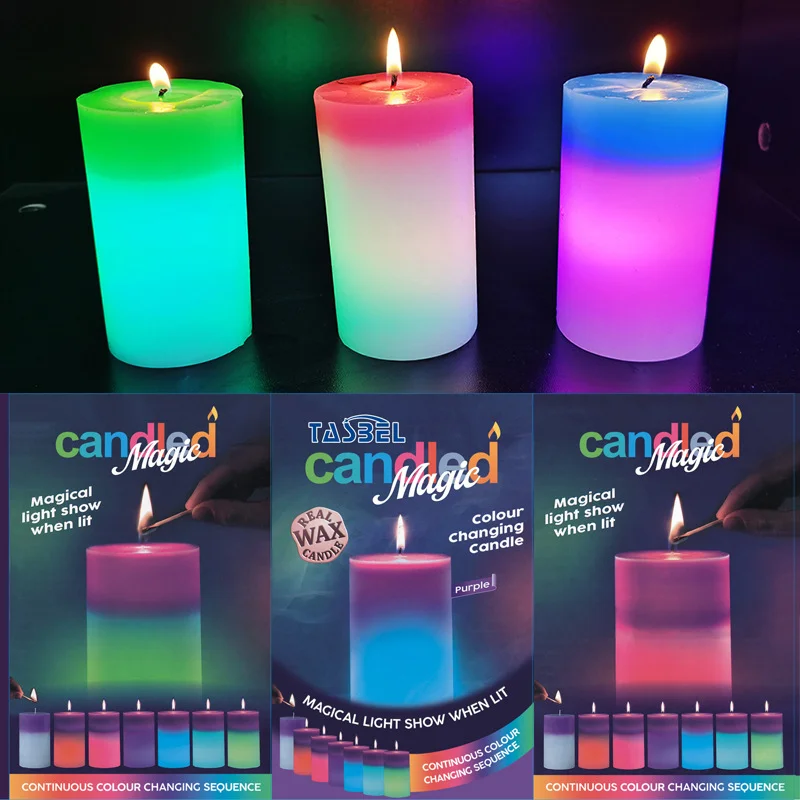 

Magic Colour Changing Wax Candles Colorful Light Home Lighting New Type Romantic Real Flameless Flickering Holiday Candle LED