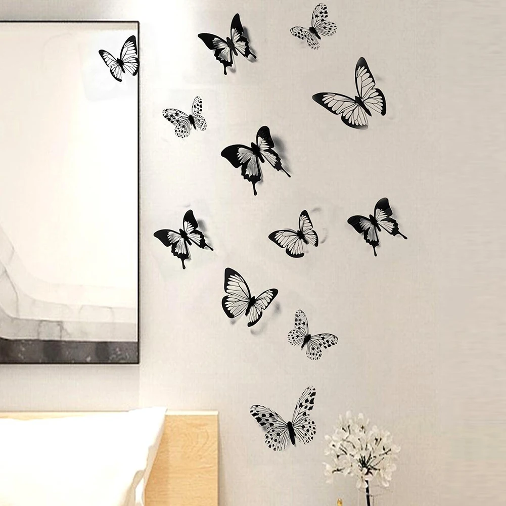 

12/24pcs 3D Butterfly Wall Sticker Wedding Decoration Bedroom Living Room Home Decor Dhesive Butterflies Decals Stickers