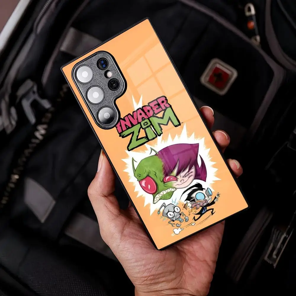 Фото Чехол для телефона с рисунком Invader Zim для Samsung Galaxy S26 S25 S24 S23 S22 S21 S20 FE Edge plus Ultra Glass Cover №5