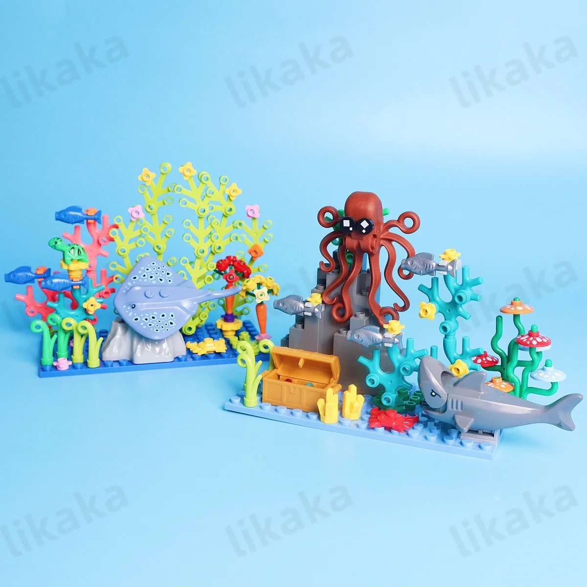 

Конструктор «Подводный мир», морские животные, игрушки, MOC, лучи, черепахи, рыба, осьминог с водой, растения, набор блоков, игрушки «сделай сам» для детей