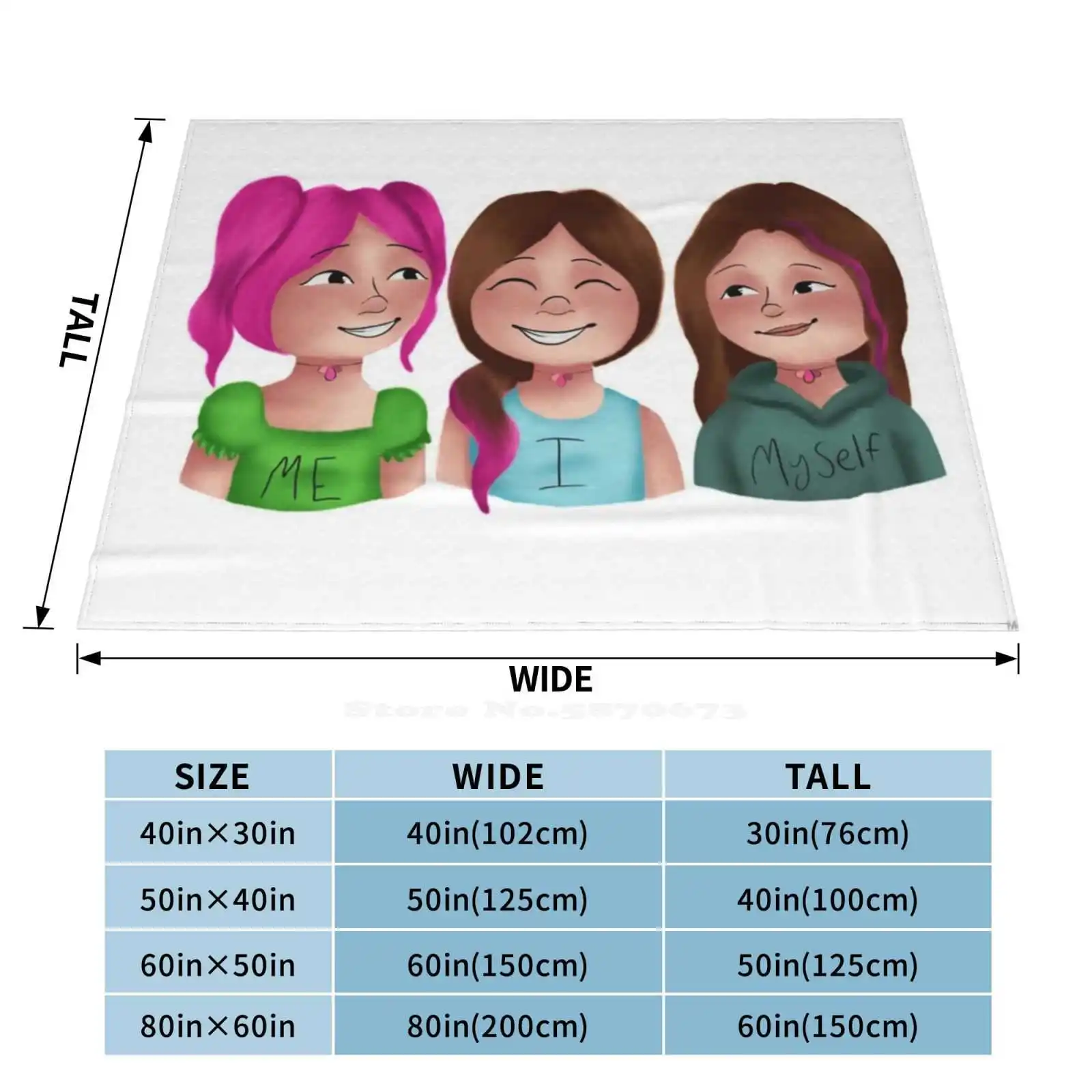 Me Myself And I Мягкое теплое одеяло Забавный мем Oc Haha Mental Health Оригинальные персонажи