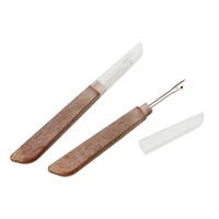 wholesale promotional 12cm mini sewing seam ripper with wooden handle thread seam remover stitch