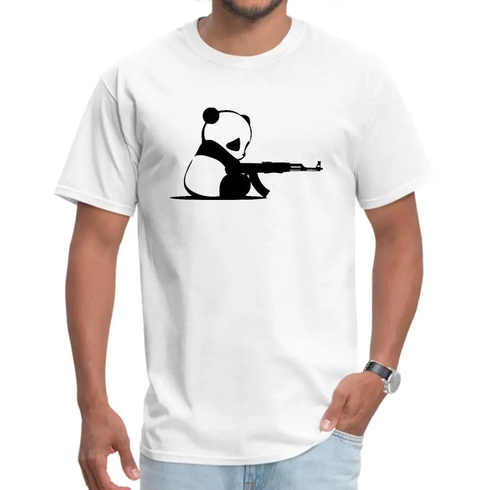 

Printed Men T Shirt Banksy Panda Guns Round Collar T-shirts Street Style TShirt Short Sleeve Students Oversized Cotton Tee Shirt