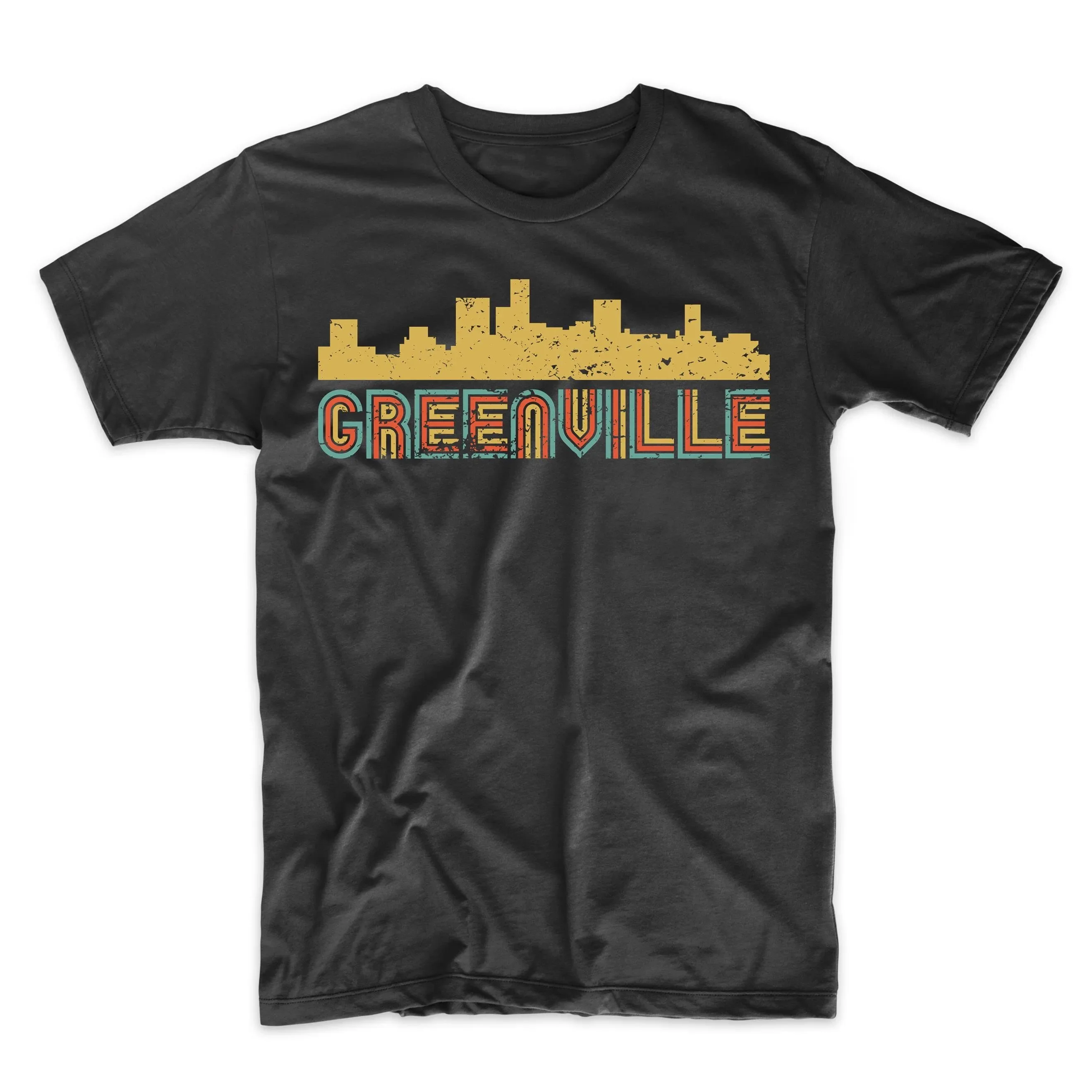 Мужская футболка Greenville в винтажном стиле ретро Южная Каролина Skyline