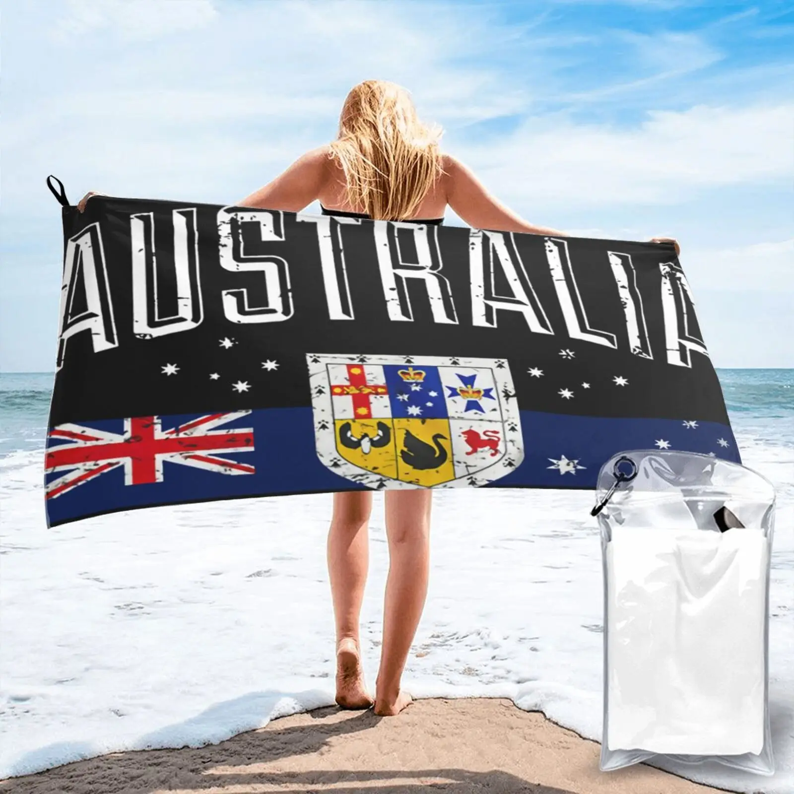 

Пляжное полотенце с австралийским флагом, комплекты аксессуаров для ванной комнаты, полотенце s, банный халат для спа, женское полотенце для...