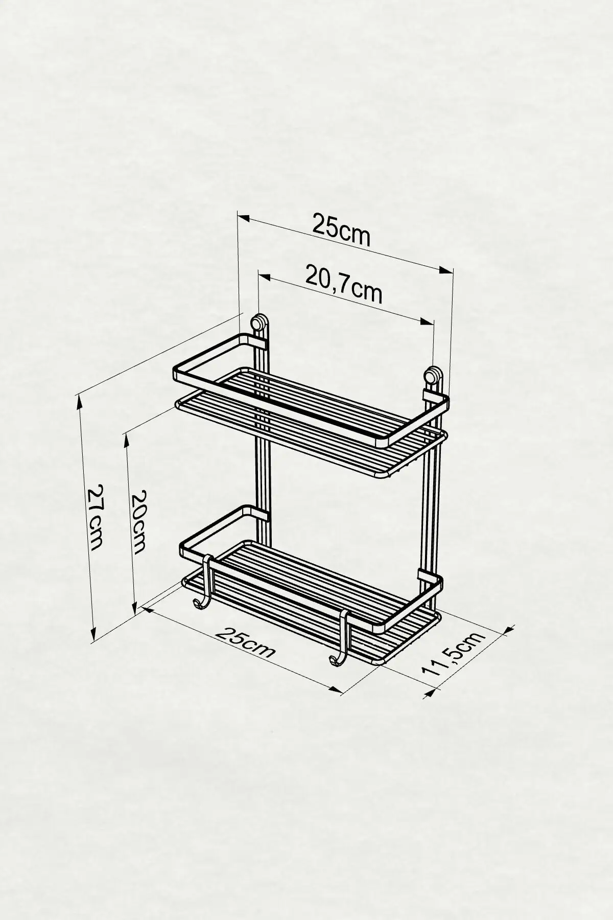 Двухэтажный хромированный крючок-стойка для ванной комнаты с ламиналом Es067h |