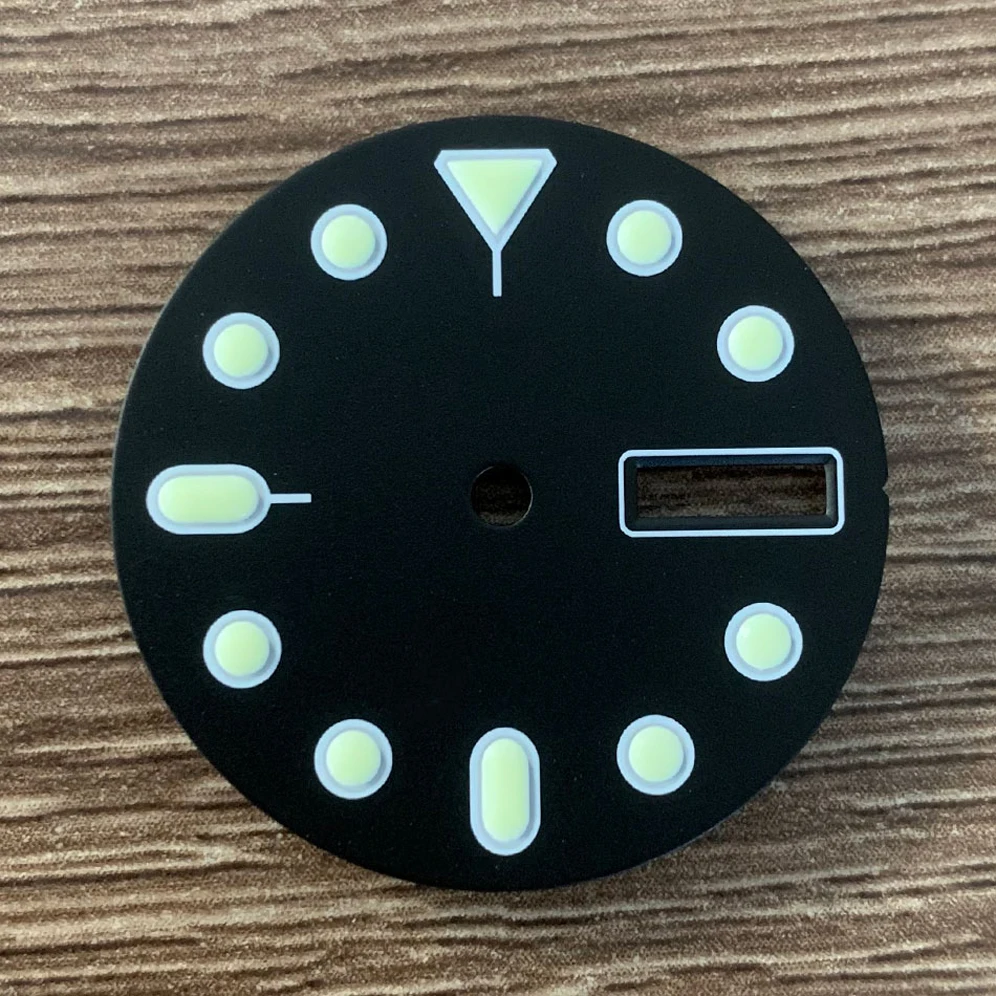 Watch Accessories 28.5mm Sterile Dial with Green Luminous Suitable for Japanese NH35/36/4R/7S Movement