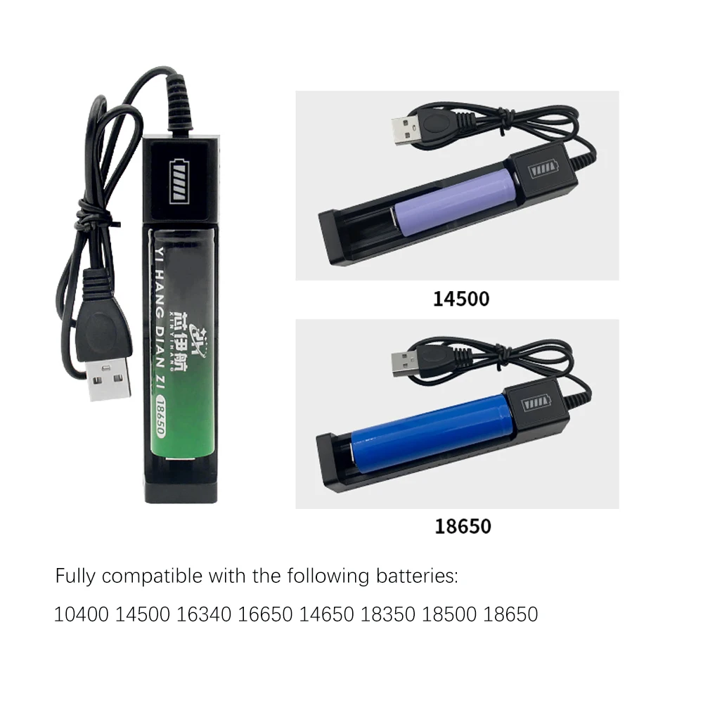 1 слот 18650 USB зарядное устройство универсальное умное быстрое для 14500 16650 14650 18500