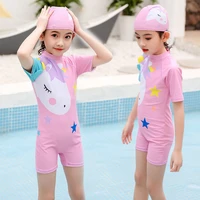 sports rash guards swimwear for girls 2022 unicorn tropical swimsuit one piece beach pool teenagers surfing swimming clothes