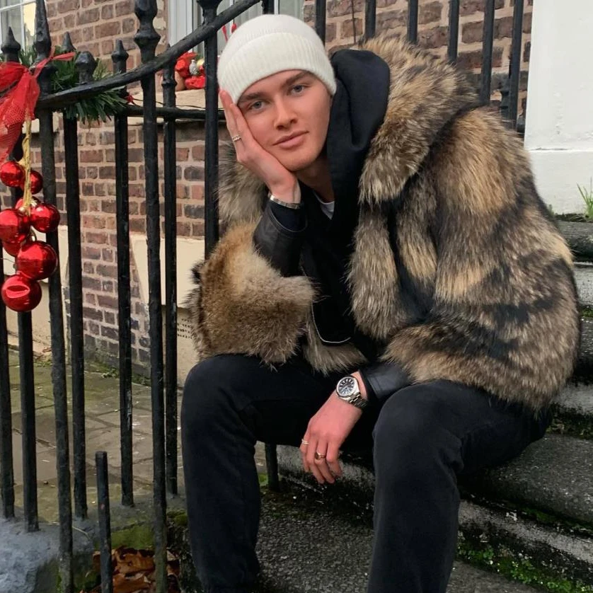 Новая мужская куртка-бомбер из натурального меха енота модная повседневная с