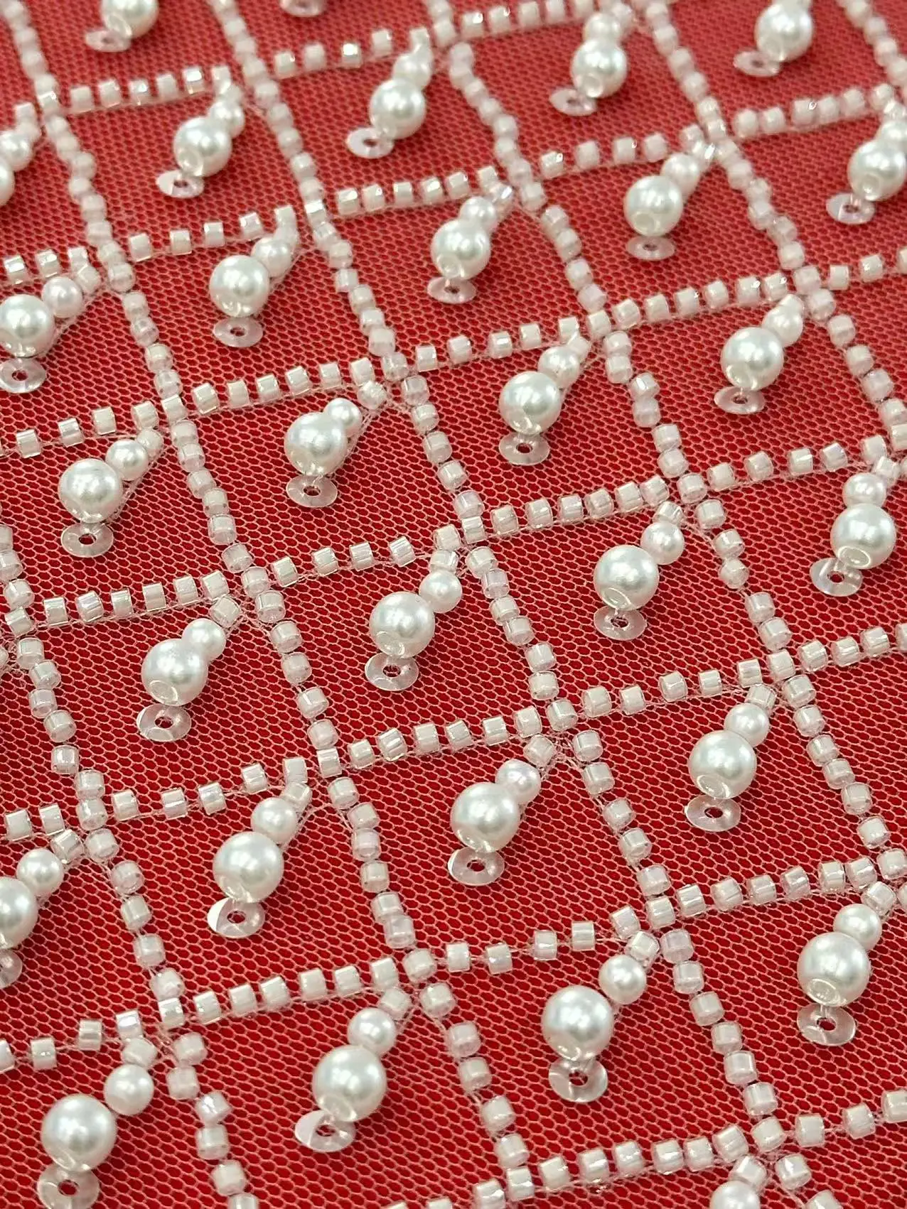 Роскошная африканская тяжелая кружевная ткань с бисером французская блестками