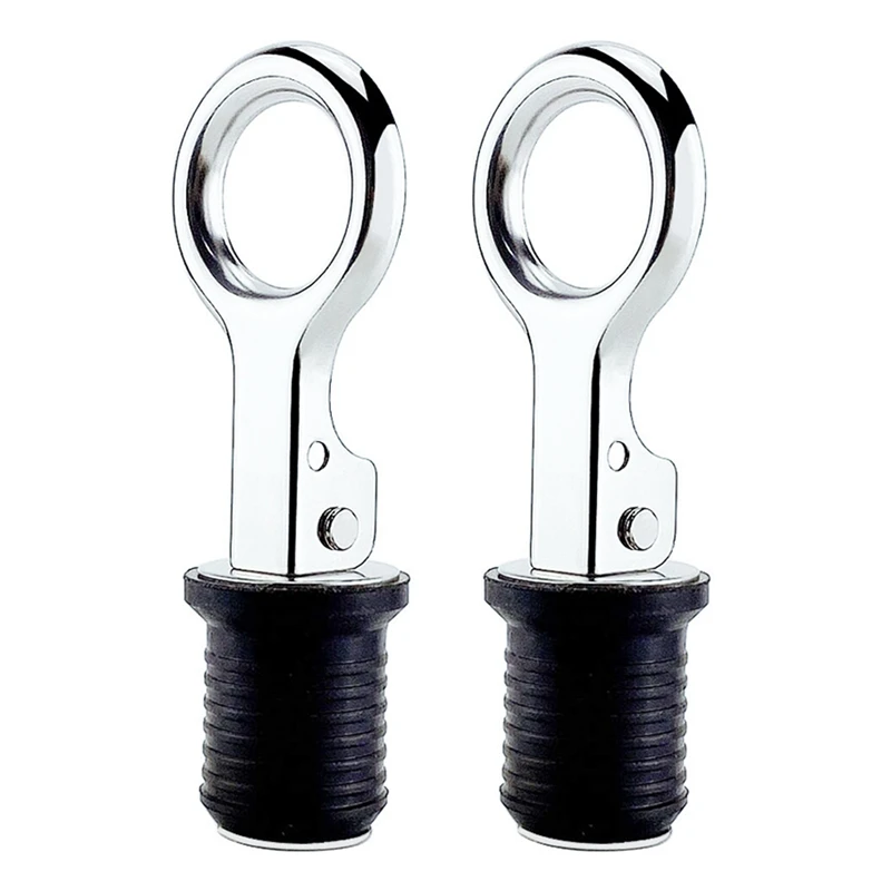 

2Pcs Handle Rubber Drain Plug Snap Tight Flip Style Hull Livewell Bilge Transom Seawall Marine Boat Accessories