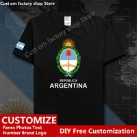 argentina cotton t shirt custom jersey fans diy name number logo tshirt high street fashion hip hop loose casual t shirt