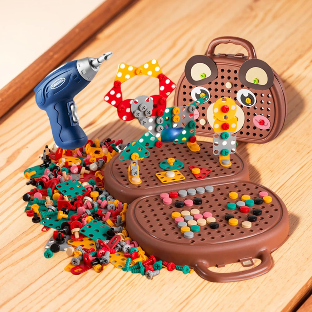 Игрушка Монтессори-головоломка Креативная Мозаика Электрическая Дрель