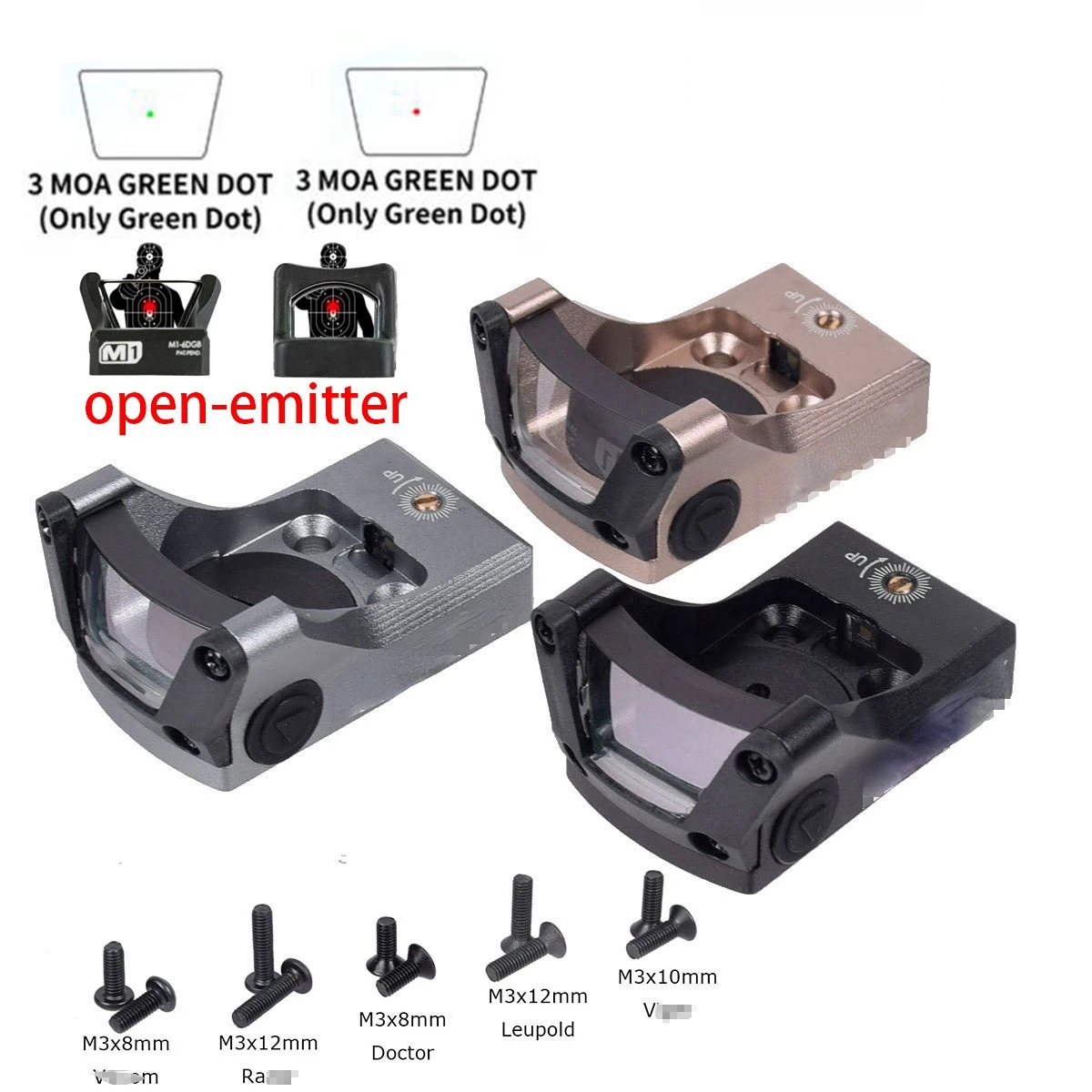 

Tactical RMR M1 Red Dot Green Dot Sight Reflex Hunting Scope for Airsoft Outdoor Shooting Holographic Glock Mount Sight Scope